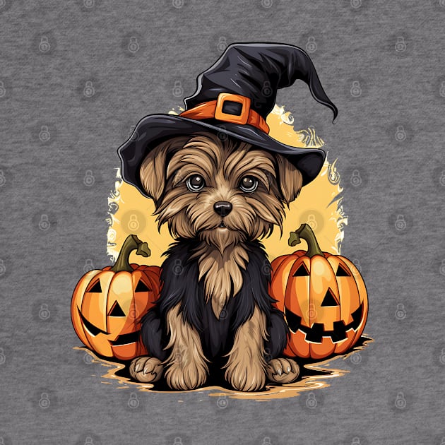 Halloween Yorkshire Terrier Dog #1 by Chromatic Fusion Studio